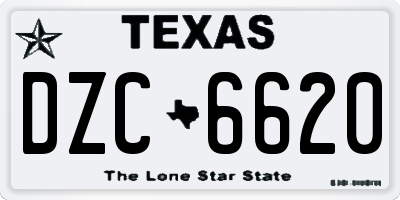TX license plate DZC6620