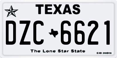 TX license plate DZC6621