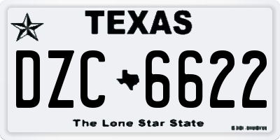 TX license plate DZC6622