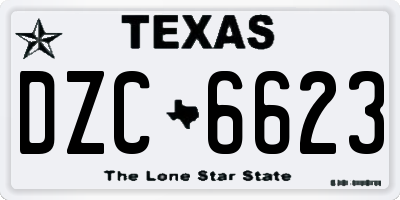 TX license plate DZC6623