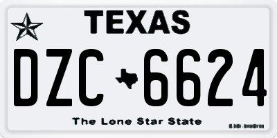 TX license plate DZC6624