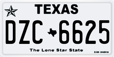 TX license plate DZC6625