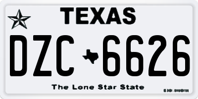 TX license plate DZC6626