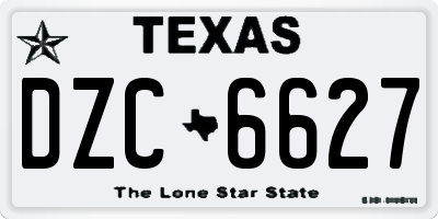 TX license plate DZC6627