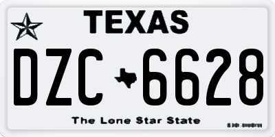 TX license plate DZC6628
