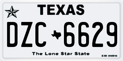 TX license plate DZC6629