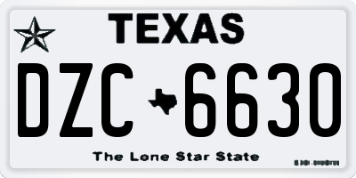 TX license plate DZC6630