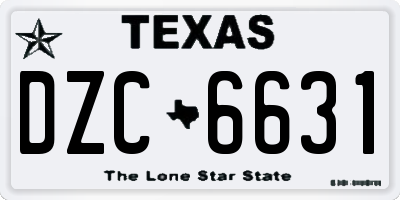 TX license plate DZC6631