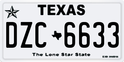 TX license plate DZC6633
