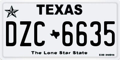 TX license plate DZC6635