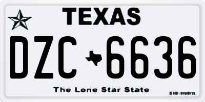 TX license plate DZC6636
