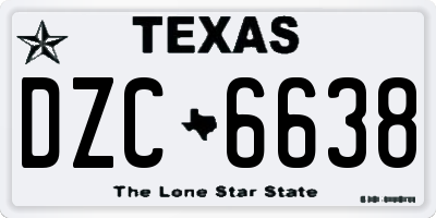 TX license plate DZC6638