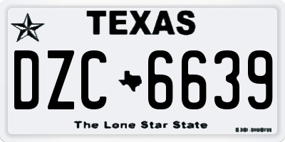 TX license plate DZC6639