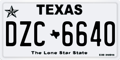 TX license plate DZC6640