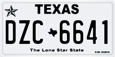 TX license plate DZC6641
