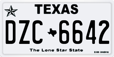 TX license plate DZC6642