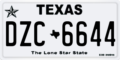 TX license plate DZC6644