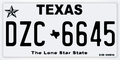 TX license plate DZC6645