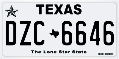 TX license plate DZC6646