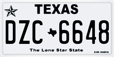 TX license plate DZC6648