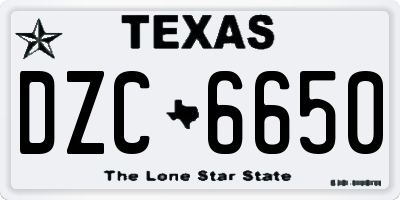 TX license plate DZC6650