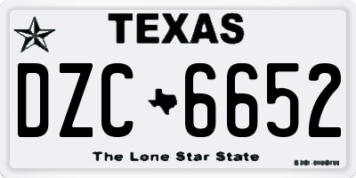 TX license plate DZC6652