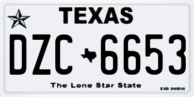 TX license plate DZC6653