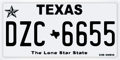 TX license plate DZC6655