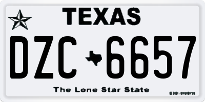 TX license plate DZC6657