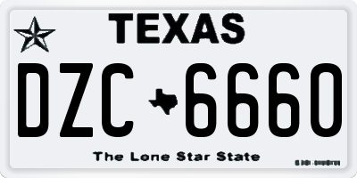 TX license plate DZC6660