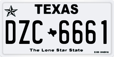 TX license plate DZC6661