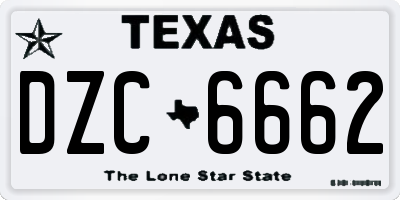 TX license plate DZC6662
