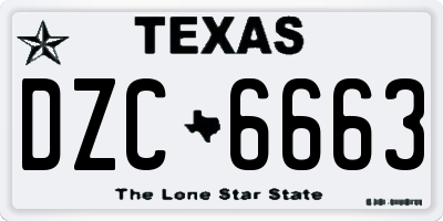 TX license plate DZC6663