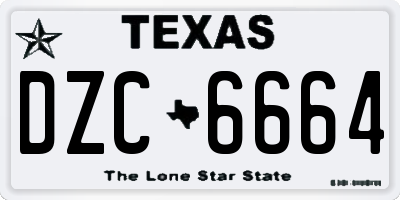 TX license plate DZC6664