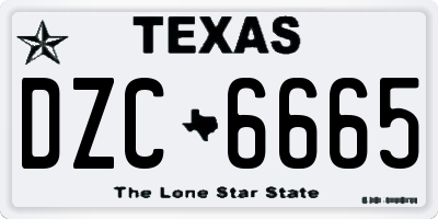 TX license plate DZC6665