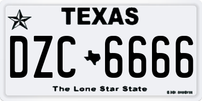 TX license plate DZC6666
