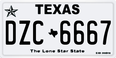 TX license plate DZC6667