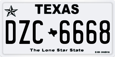 TX license plate DZC6668