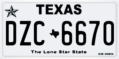 TX license plate DZC6670