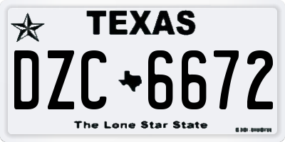 TX license plate DZC6672