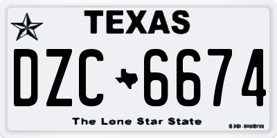 TX license plate DZC6674