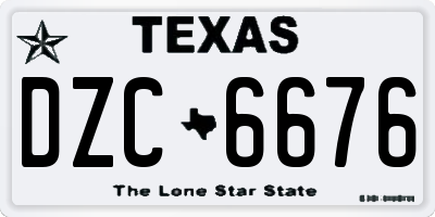 TX license plate DZC6676