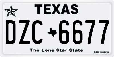 TX license plate DZC6677