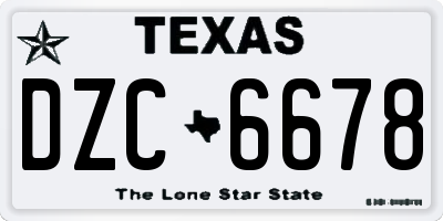TX license plate DZC6678