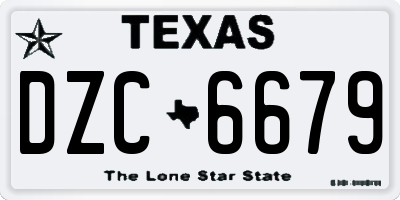 TX license plate DZC6679