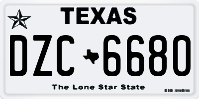 TX license plate DZC6680