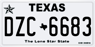 TX license plate DZC6683