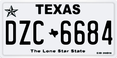 TX license plate DZC6684