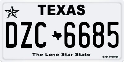 TX license plate DZC6685