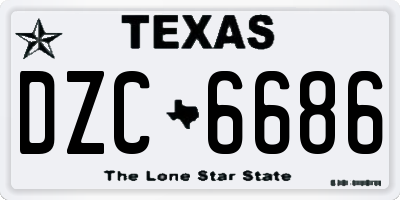 TX license plate DZC6686